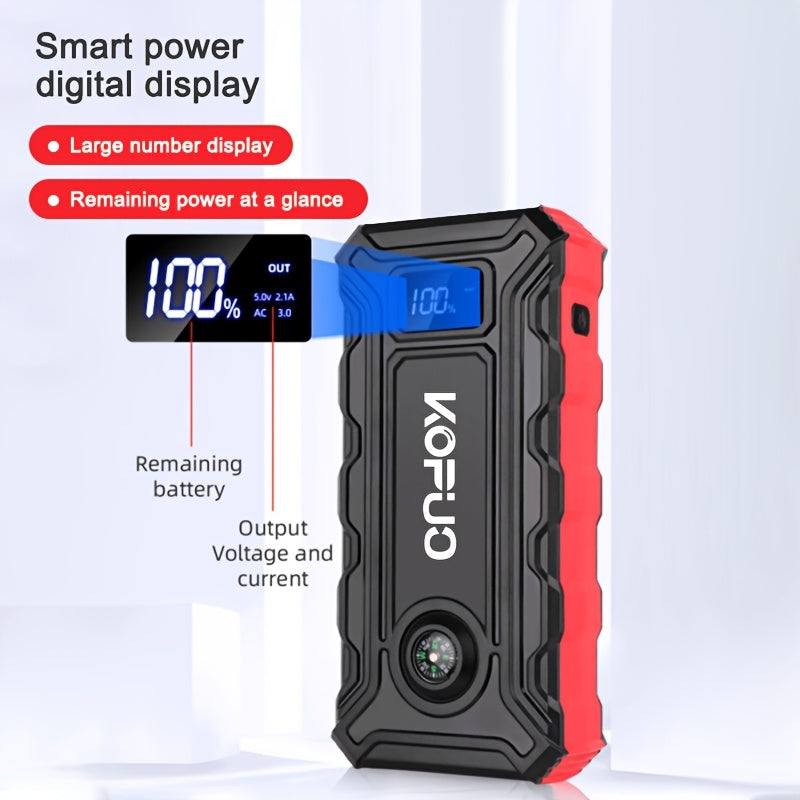 kopuo  Portable Emergency Car Starter ,Car Emergency Start Power Bank with Display