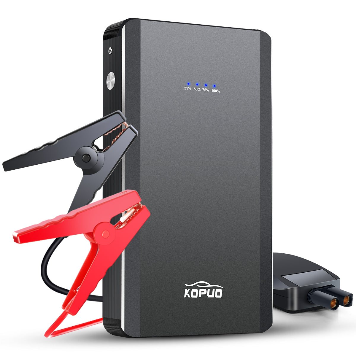 KOPUO 5000A Car Battery Jump Starter(9.0L Gas/8.0L Diesel)Portable Car Jump Starter Battery Pack/box,12V Car Battery Jumper Starter with Safety Jumper Cables, Fast Charge, Lights, Compact