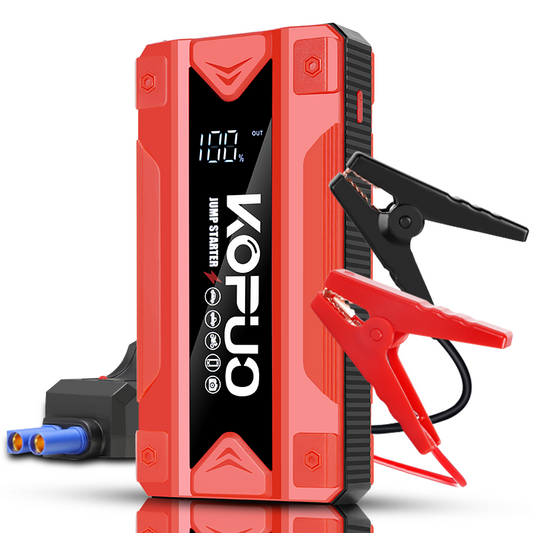 KOPUO Battery Jumper Starter Portable, 12V Car Jump Starter, Car Battery Charger for 8.5L Gas/7L Diesel , LED Display & 3-Mode LED Light