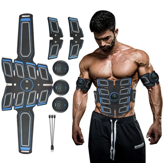 Muscle Stimulator Abdomen Shaper Belt, PU Leather Training Waist Trimmer Belt Wireless Abdomen Trainer Fitness Equipment for Men and Women Abdomen/Arms/Legs Home Office Workout