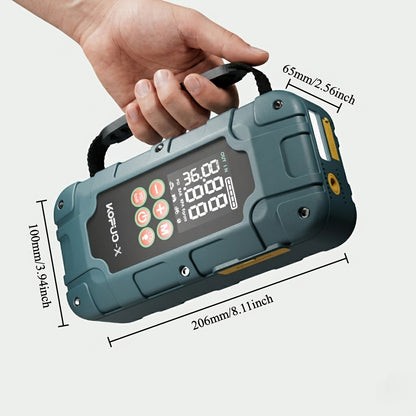 KOPUO 4 in 1 Auto Starthilfe, 150PSI Reifenfüller, LED Beleuchtung, LCD Display, Anti Reverse Smart Clip, geeignet für 2,64 Gallonen Benzin und 2,11 Gallonen Dieselmotoren, ideales Weihnachtsgeschenk R66（副本）