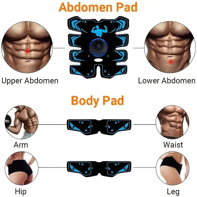 ABS Stimulator Workout Equipment, Ab Machine USB Rechargeable Gear for Abdomen/Arm/Leg, Strength Training Equipment for Men and Women