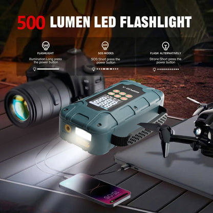 KOPUO 4 in 1 Auto Starthilfe, 150PSI Reifenfüller, LED Beleuchtung, LCD Display, Anti Reverse Smart Clip, geeignet für 2,64 Gallonen Benzin und 2,11 Gallonen Dieselmotoren, ideales Weihnachtsgeschenk R66（副本）